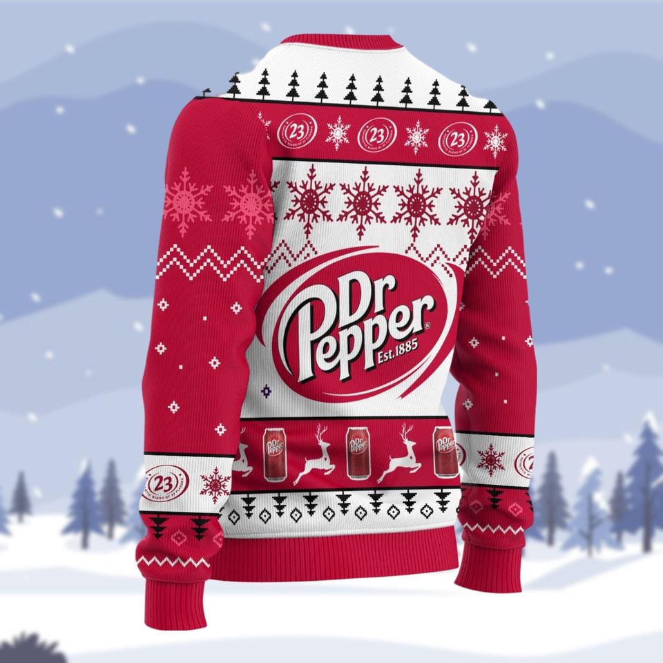 Dr Pepper Sweater, Soda Lovers Xmas Sweater, Soft Drink Lovers Christmas Sweater - Image 3