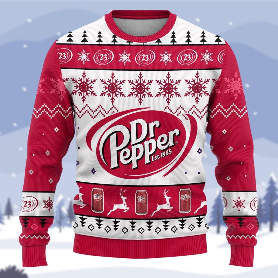Dr Pepper Sweater, Soda Lovers Xmas Sweater, Soft Drink Lovers Christmas Sweater - Image 4