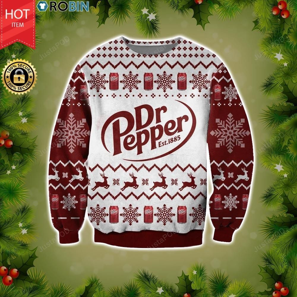Dr Pepper Ugly Christmas Sweater Adult 3D Funny Matching for family