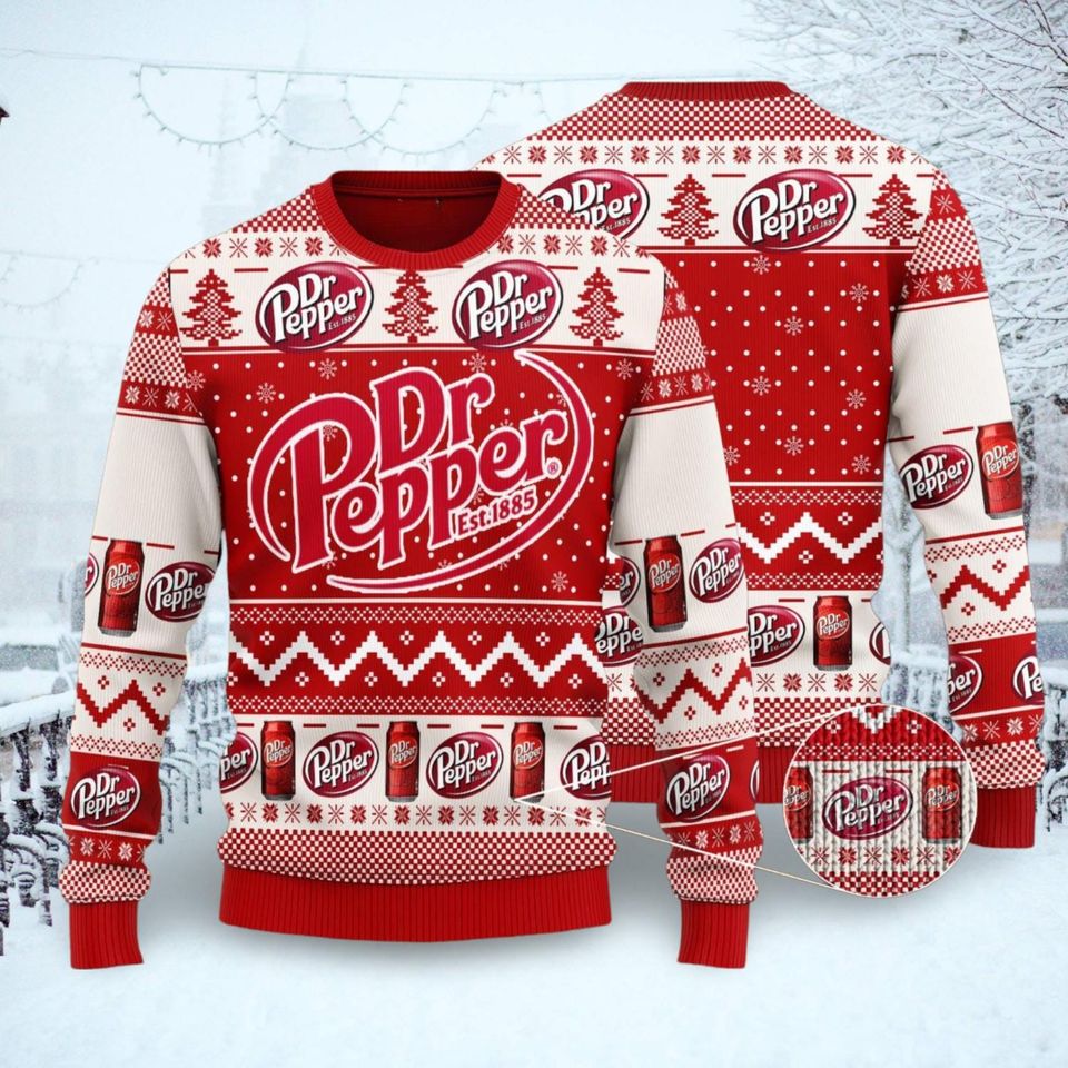 Dr Pepper Ugly Christmas Sweater, Mens Drinking Ugly Sweatshirt