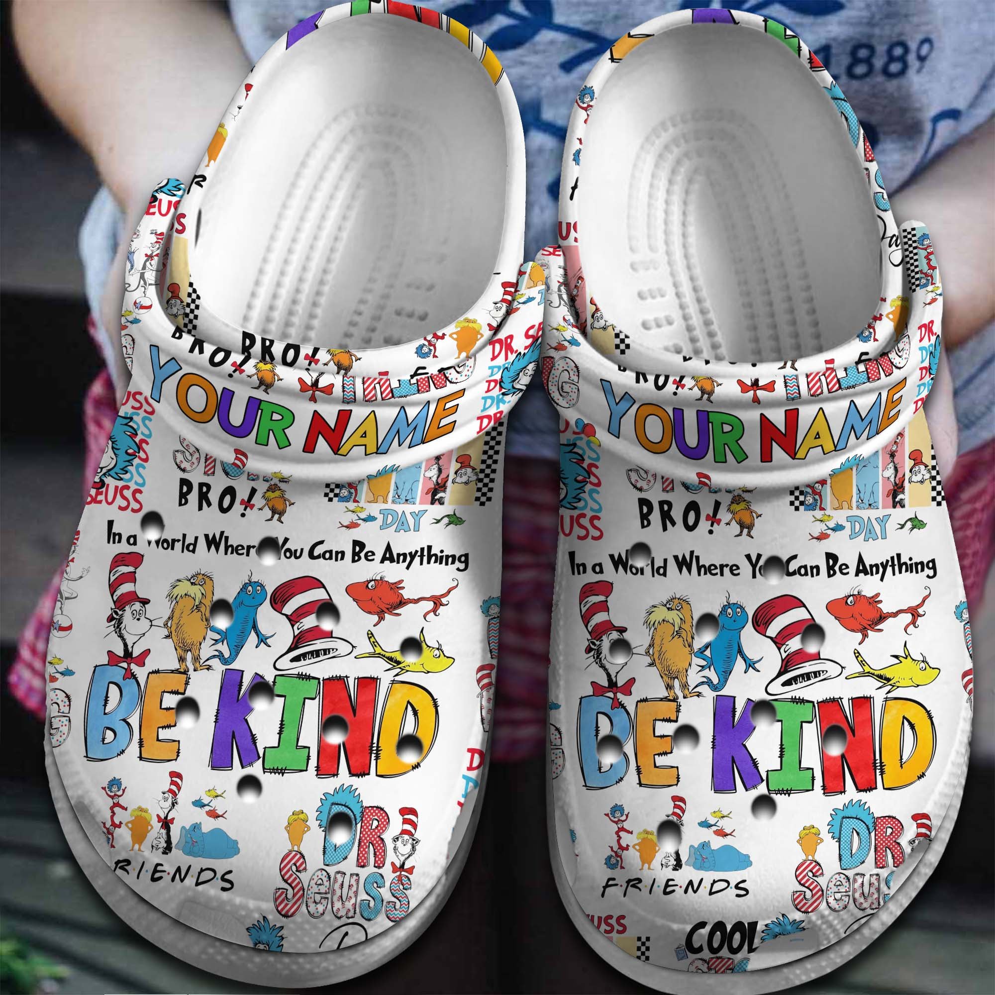 Dr Seuss Cartoon Crocs Crocband Clogs Shoes Comfortable For Men Women and Kids