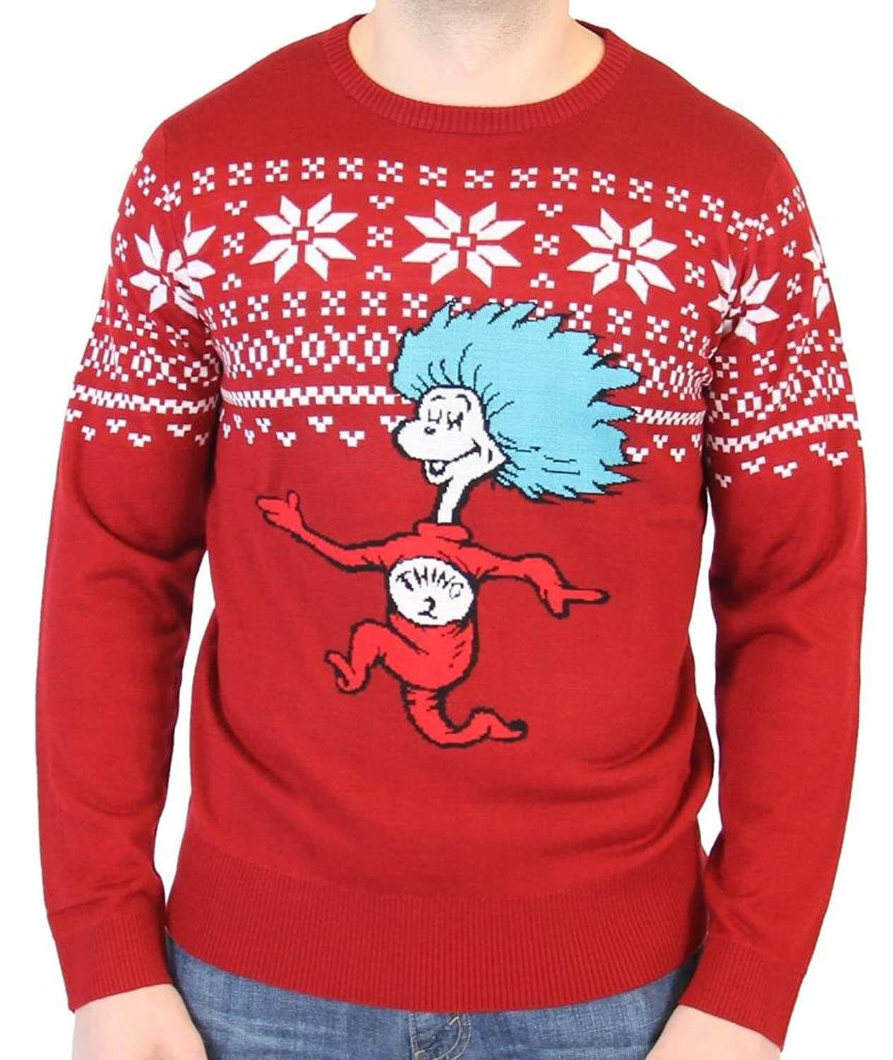 Dr Seuss Thing 2 For Unisex Ugly Christmas Sweater Adult 3D Funny Matching for family