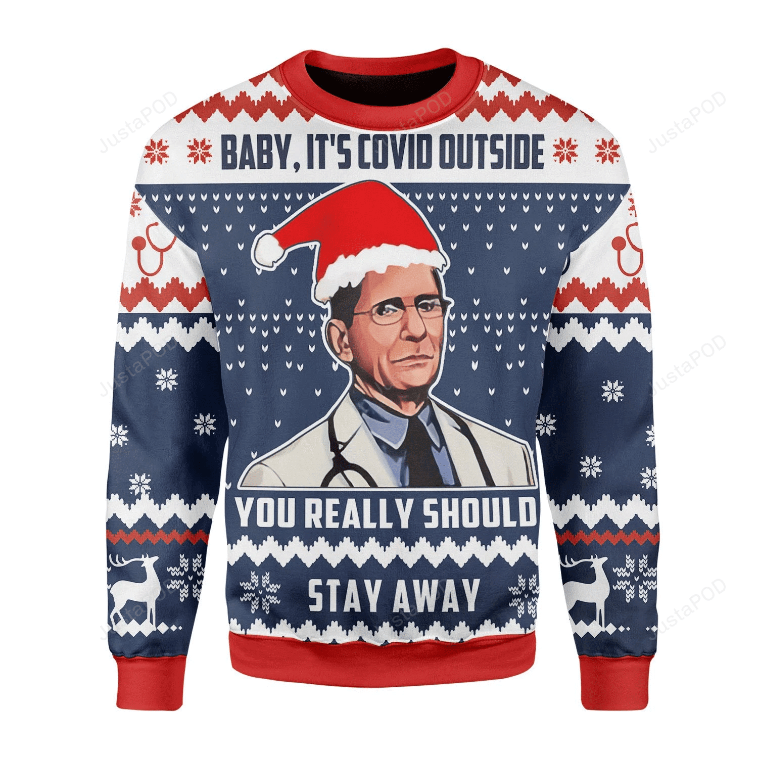 Dr. Fauci Ugly Christmas Sweater Adult 3D Funny Matching for family
