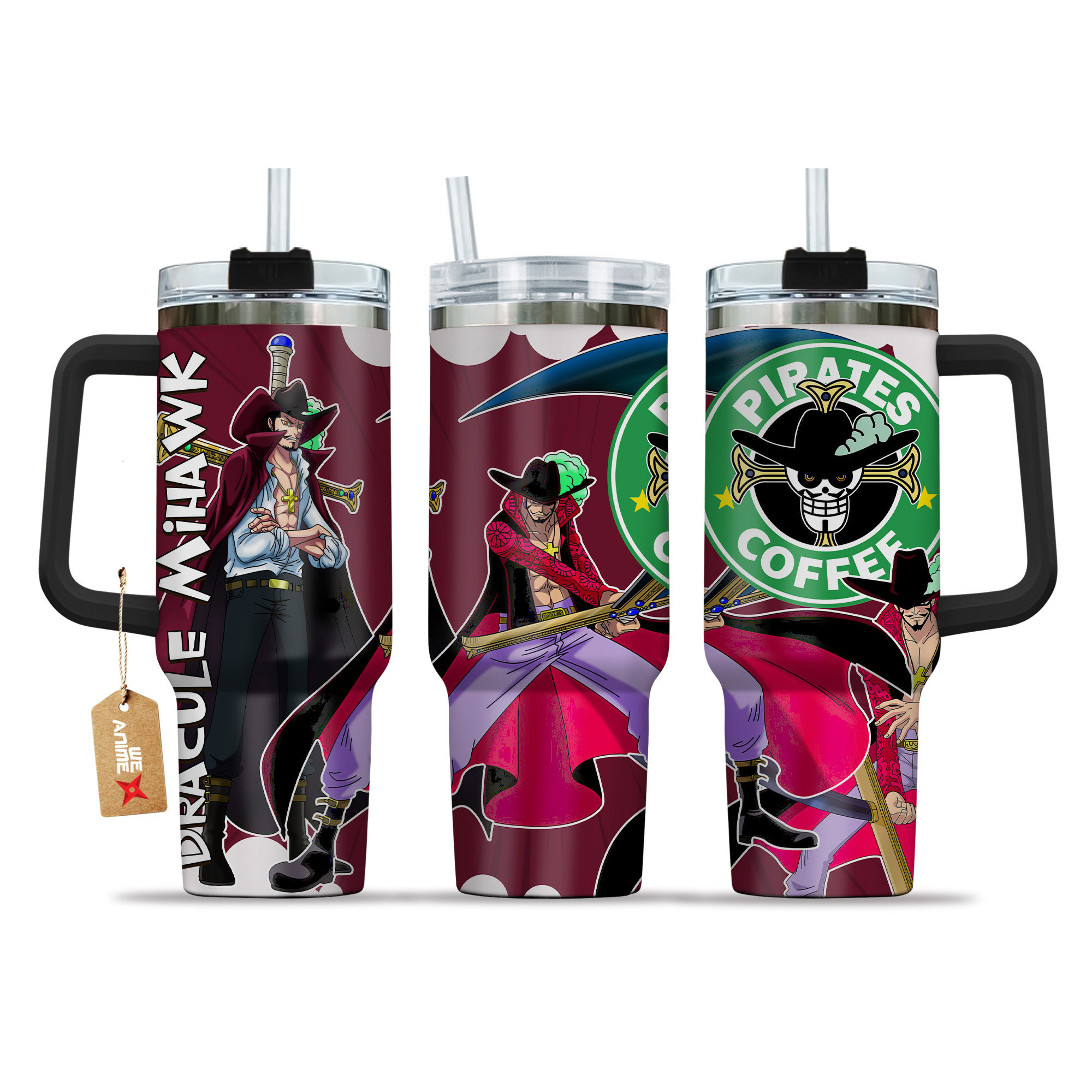 Dracule Mihawk One Piece Anime Custom Stanley Cup 40 oz 30 oz Tumbler With HandleTVC2301150