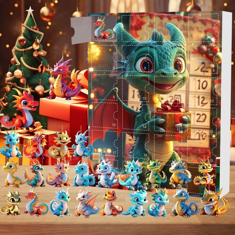 Dragon Advent Calendar 2025 Ã¢â‚¬â€œ Fantasy Countdown Box & Mini Figurines for DnD Fans