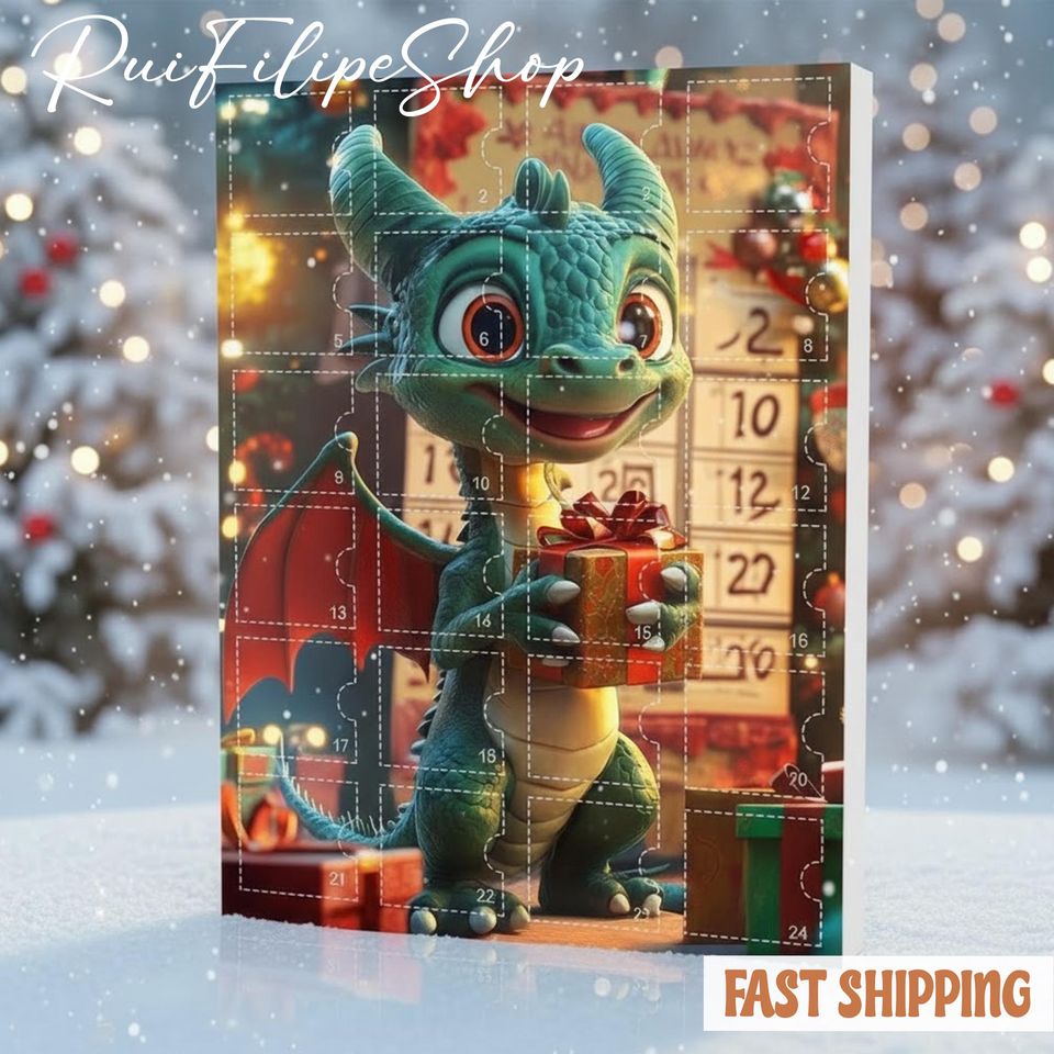 Dragon Advent Calendar 2025, Fantasy Dragon Christmas Countdown Box