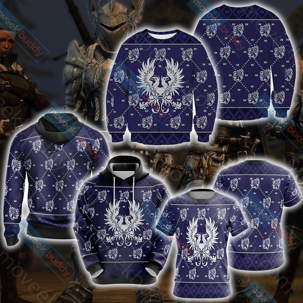 Dragon Age Grey Wardens For Unisex Ugly Christmas Sweater Adult 3D Funny Matching for family - Image 4
