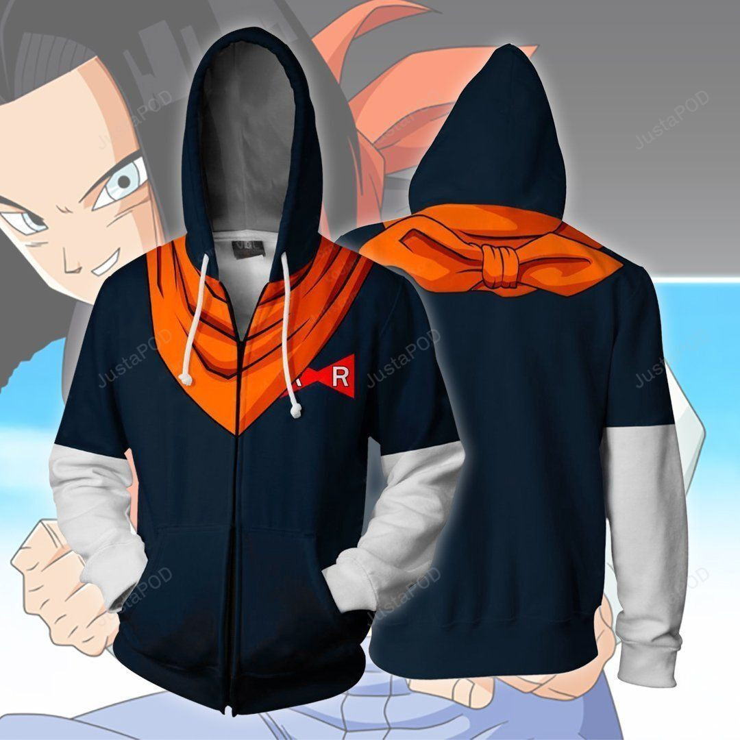 DRAGON BAAL Z Android 17 Cosplay 3D All Over Print Hoodie, Zip Hoodie