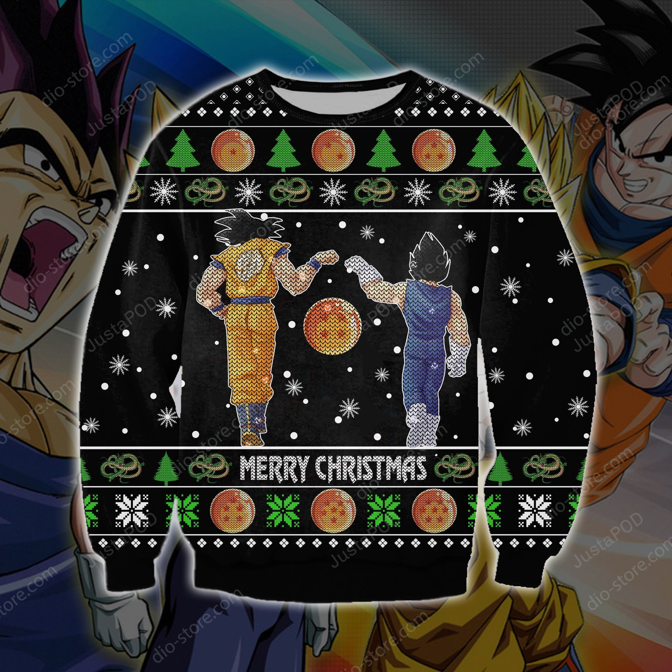 Dragon Ball 3D Print Ugly Christmas Sweater Adult 3D Funny Matching for family