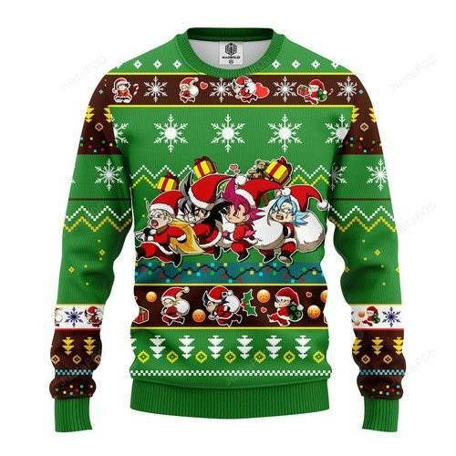 Dragon Ball Kid Ugly Christmas Sweater Adult 3D Funny Matching for family