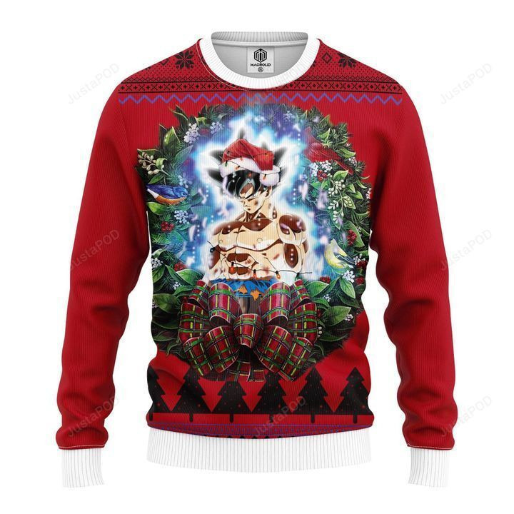 Dragon Ball Son Goku Ultra Instinct Noel Mc Ugly Christmas Sweater Adult 3D Funny Matching for family