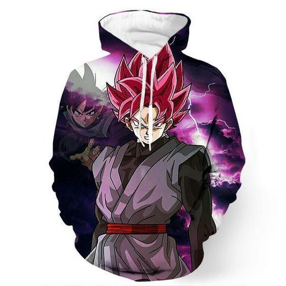 Dragon Ball Super Black Goku Super Saiyan Rose Lightning 3D All Over Print Hoodie, Zip Hoodie