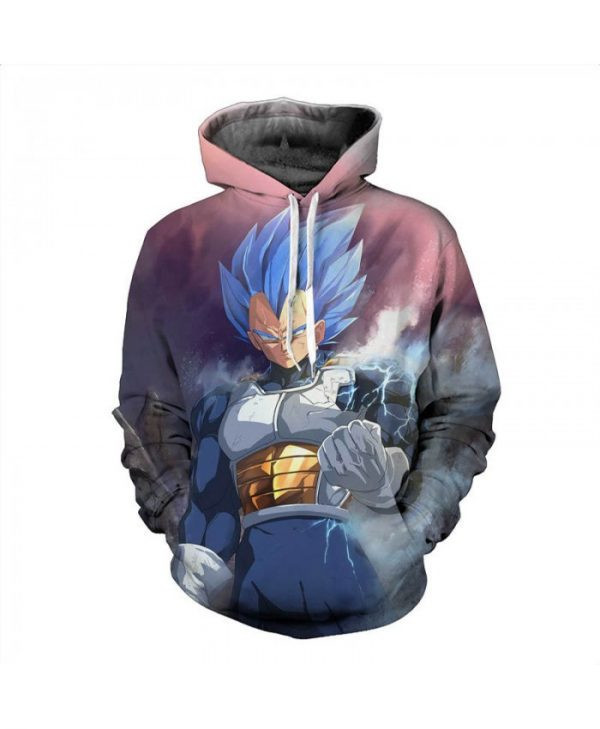 Dragon Ball Z Animation Cartoon Vegeta Long 3D All Over Print Hoodie, Zip Hoodie