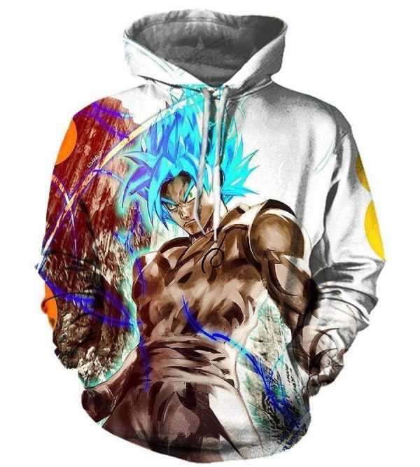 Dragon Ball Z Goku Blue Hair Goku 3D All Over Print Hoodie, Zip Hoodie