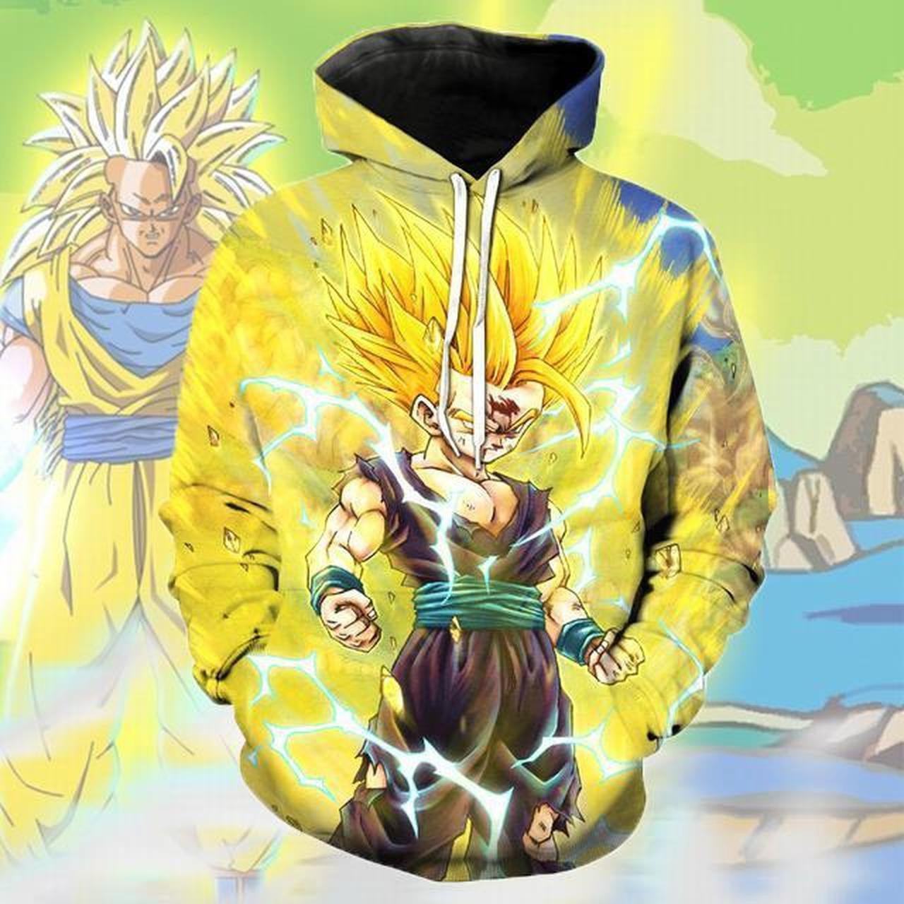 Dragon Ball Z Super Saiyan 3D All Over Print Hoodie, Zip Hoodie