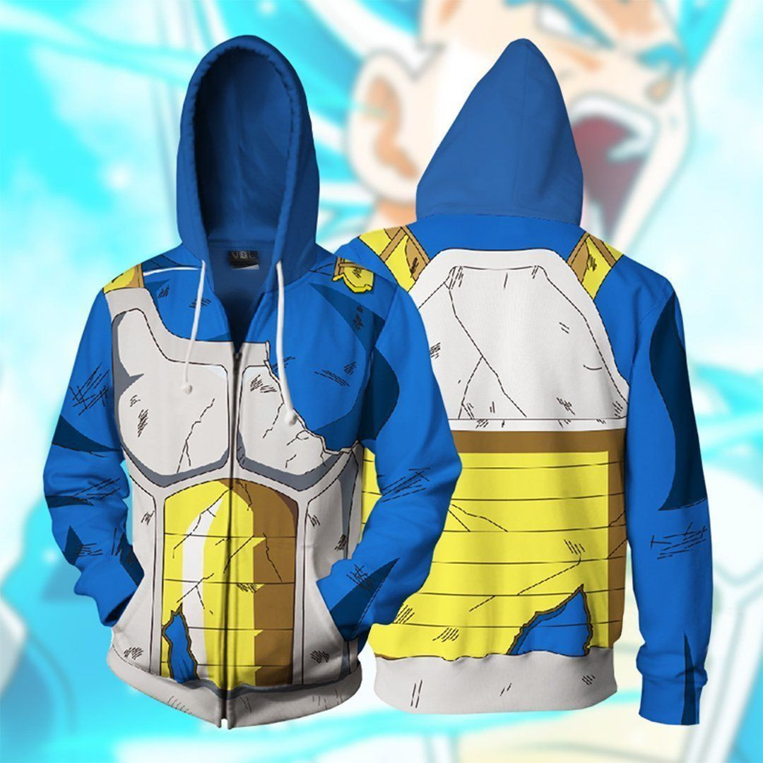 DRAGON BALL Z Vegeta Battle Cosplay 3D All Over Print Hoodie, Zip Hoodie