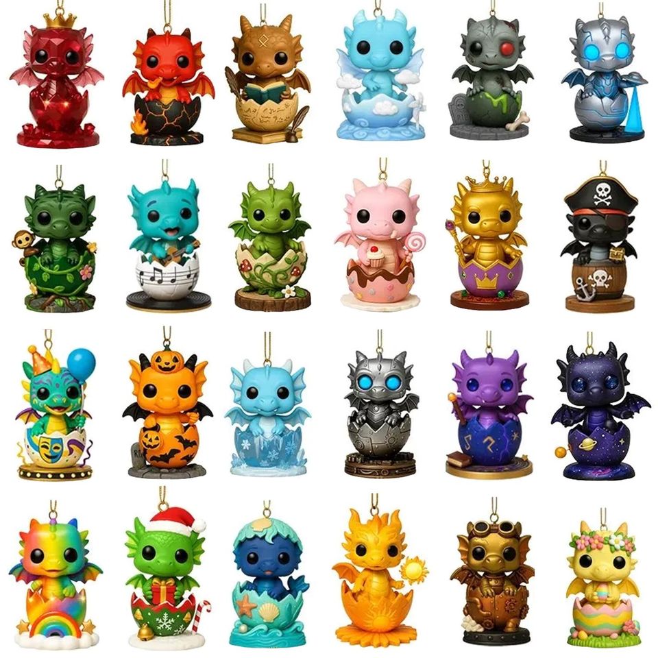 Dragon Forest Advent Calendar 2025, 24 Day Dragon Figurines: Vintage Christmas Ornament Countdown - Image 3