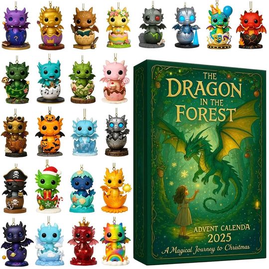 Dragon Forest Advent Calendar 2025, 24 Day Dragon Figurines: Vintage Christmas Ornament Countdown - Image 10