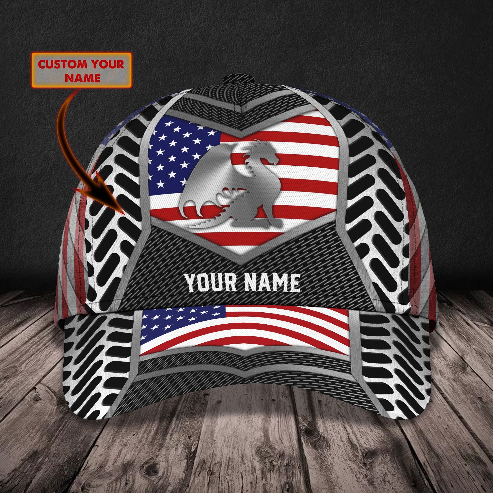 Dragon Personalized Name Cap - Custom Classic Cap, Personalized Gift Trucker Hats Custom Hats Gifts For Men & Women