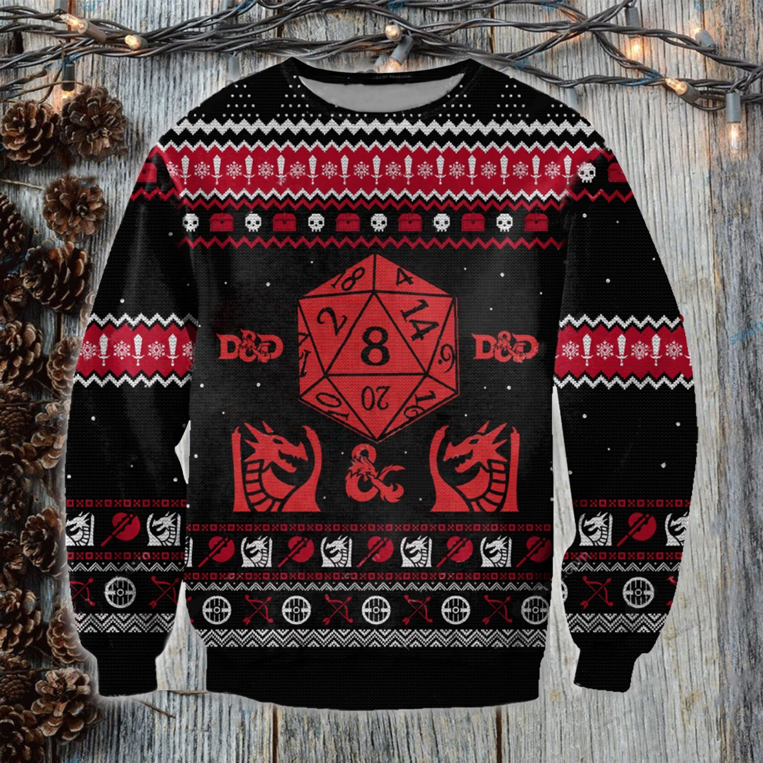 Dragon Ugly Christmas Sweater Adult 3D Funny Matching for family