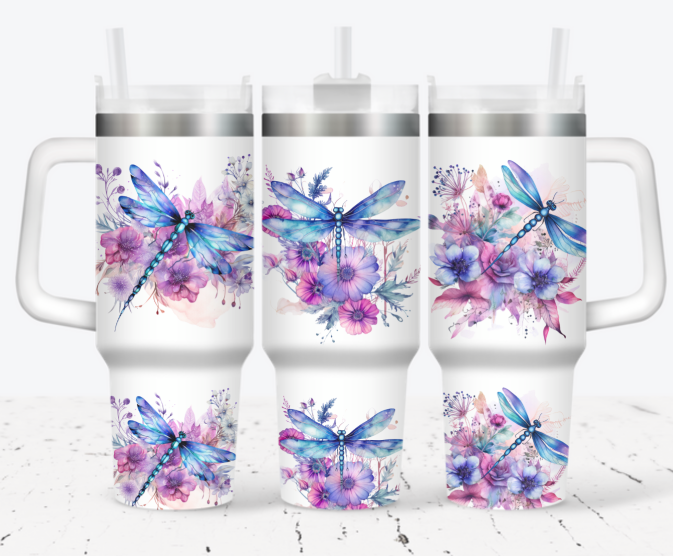 Dragonfly Flower Custom Stanley Cup 40 oz 30 oz Tumbler With HandleTVC2301704