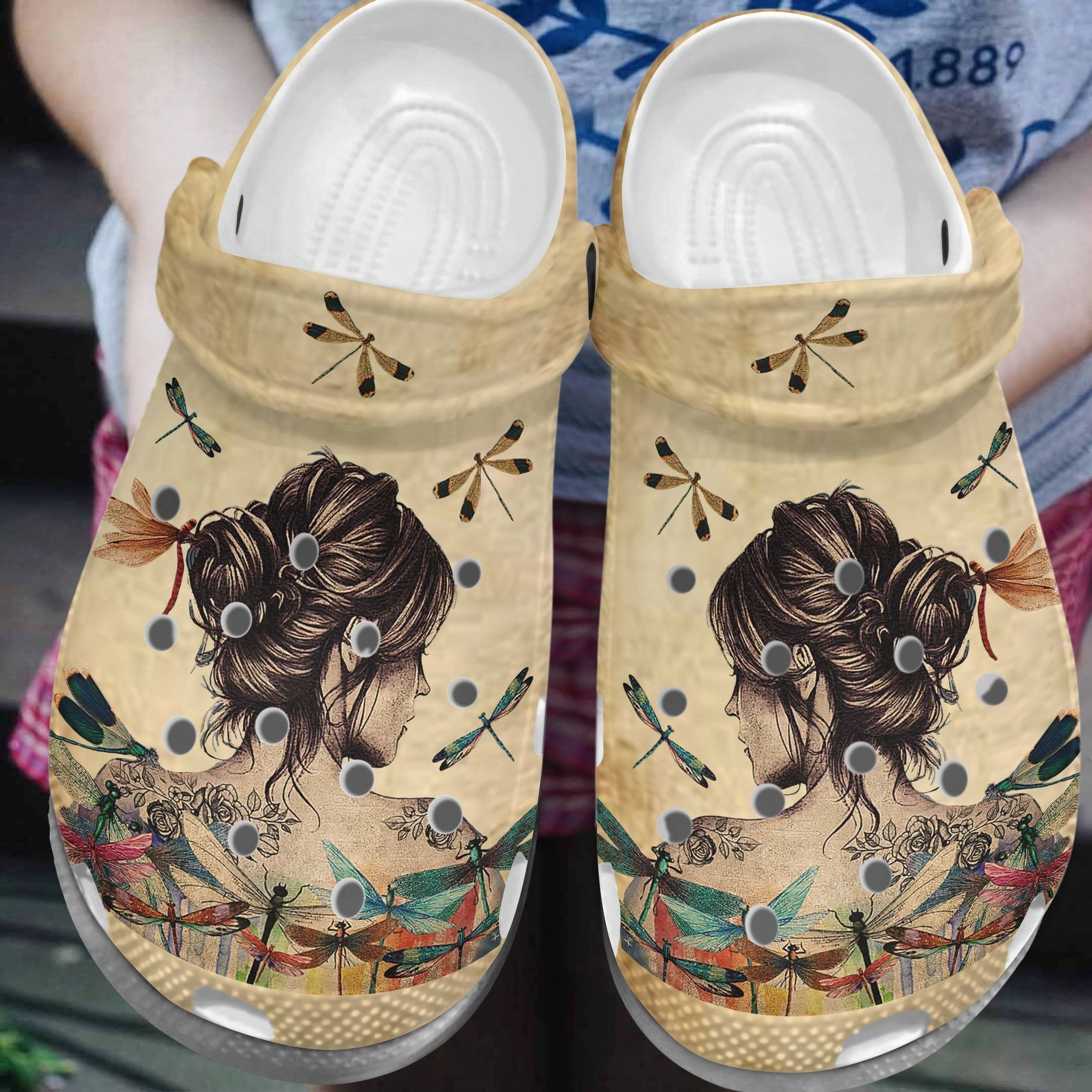 Dragonfly Girl Boho Vintage Shoes Shoes - Dragonfly Classic Retro Clogs Gift Women Mother Day