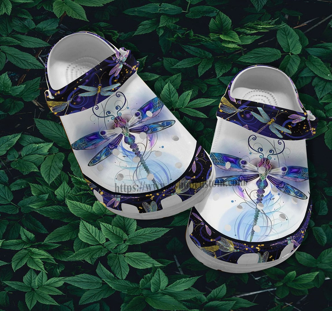 Dragonfly Twinkle Boho Croc Shoes For Aunt- Dragonfly Hippie Trippy Shoes Croc Clogs Birthday Gift