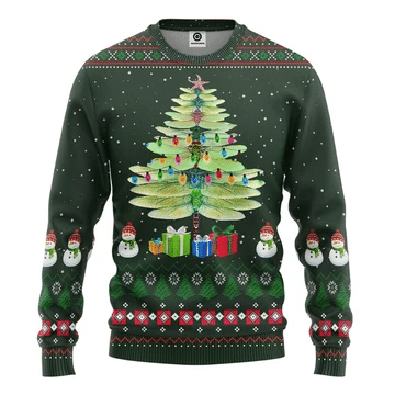 Dragonfly Ugly Christmas Sweater Adult 3D Funny Matching for family