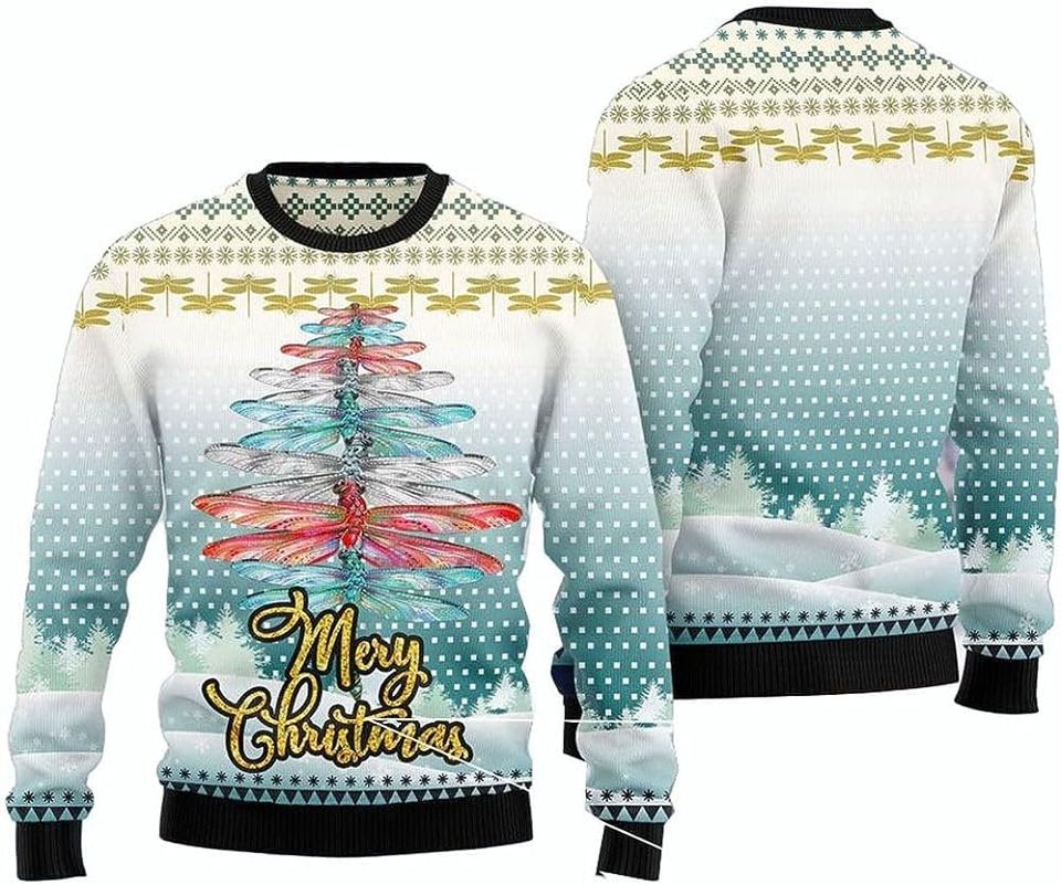 Dragonfly  Ugly Sweatshirt Christmas Ugly 3D Sweater