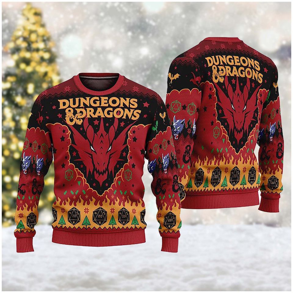 Dragons Game Ugly Christmas Sweater, Xmas Sweatshirt,