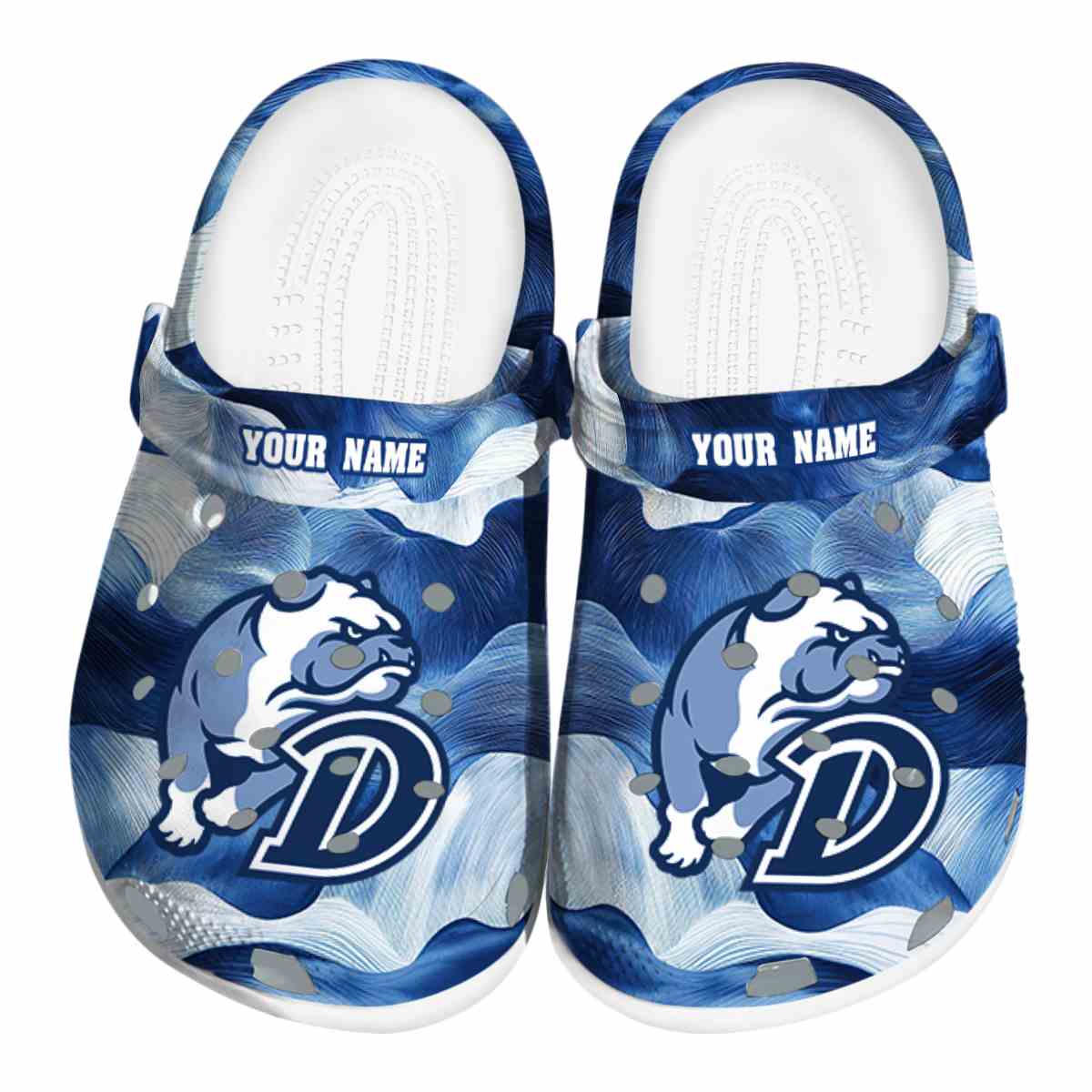 Drake Bulldogs NCAA Sport Crocs Crocband Clogs Shoes Comfortable For Men Women and Kids