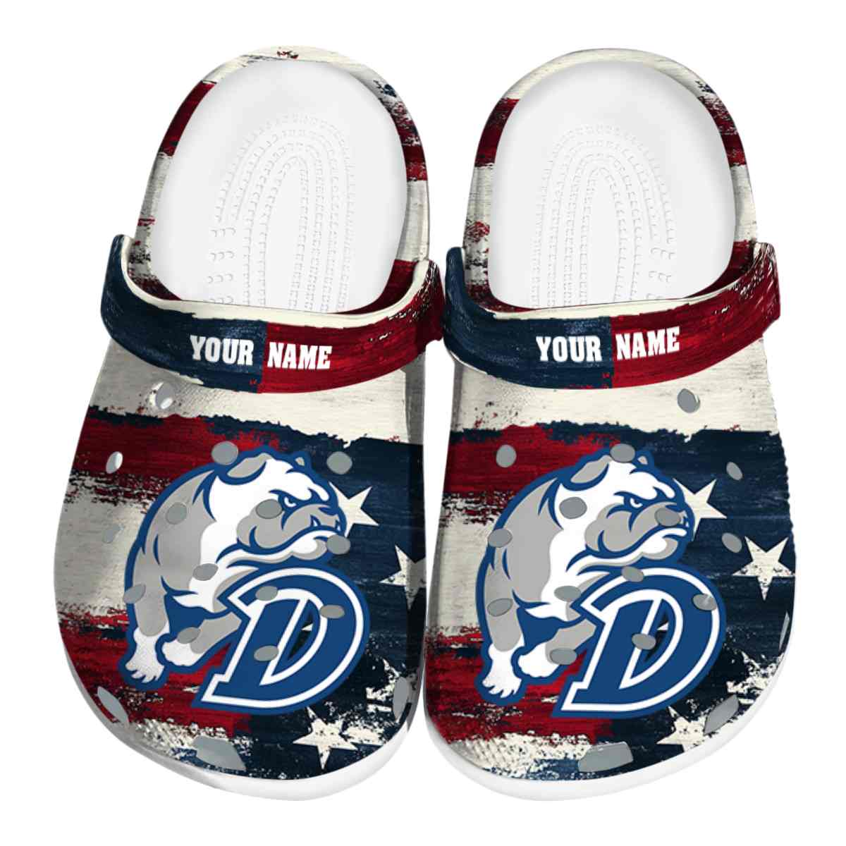 Drake Bulldogs NCAA Sport Crocs Crocband Clogs Shoes Comfortable For Men Women and Kids