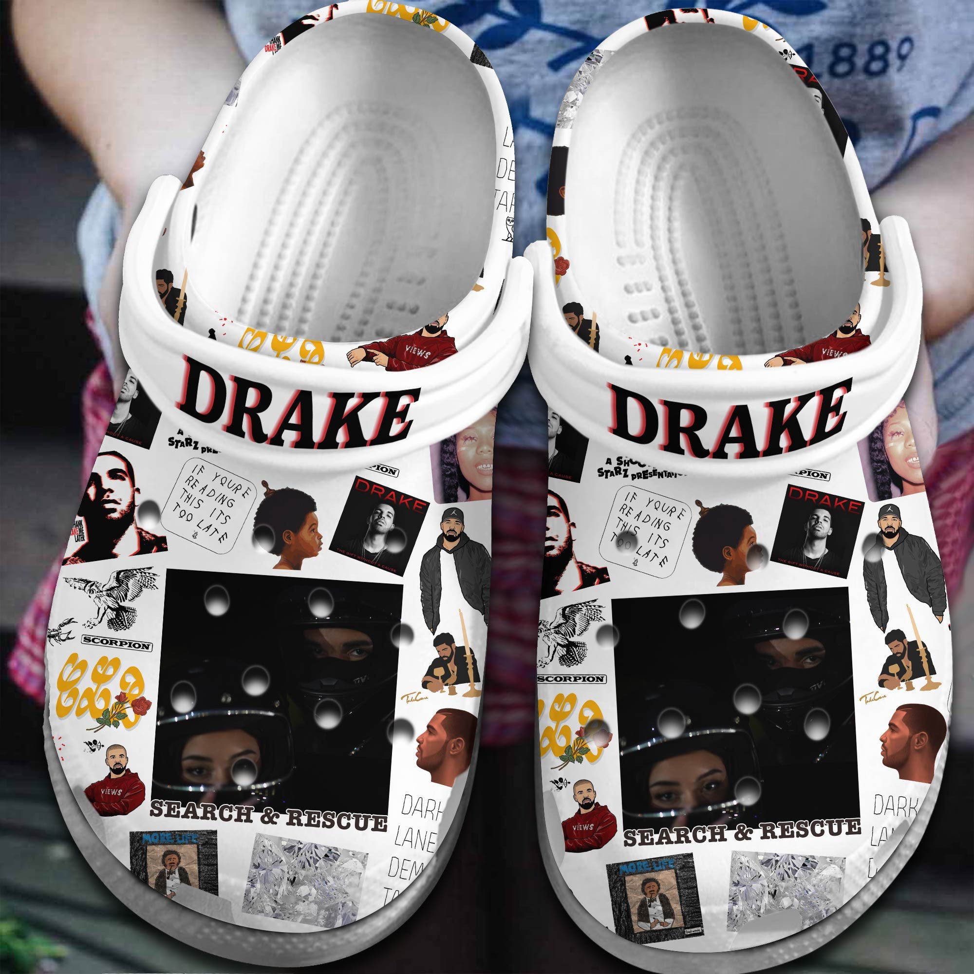 Drake Rapper Music Crocs Crocband Clogs Shoes Comfortable For Men Women and Kids