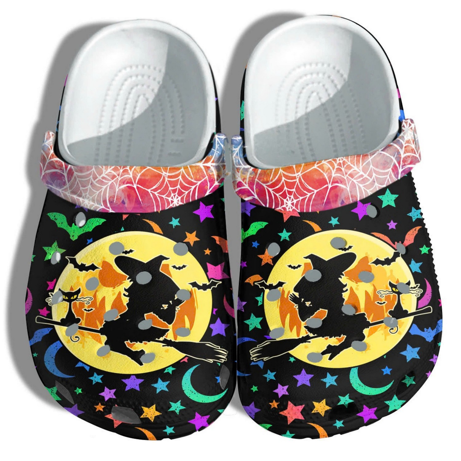 Dream Night Witch Halloween Star Moon Crocs Crocband Clogs Shoes Comfortable For Men Women and Kids