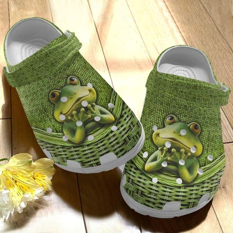 Dreamy Frog Green Crocs Crocband Clogs Shoes Comfortable For Men Women and Kids