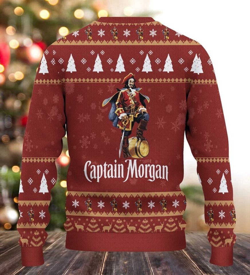 Drinker Bells Drinking All The Way Ugly Christmas Sweater, Captain Morgan Sweater - Image 3