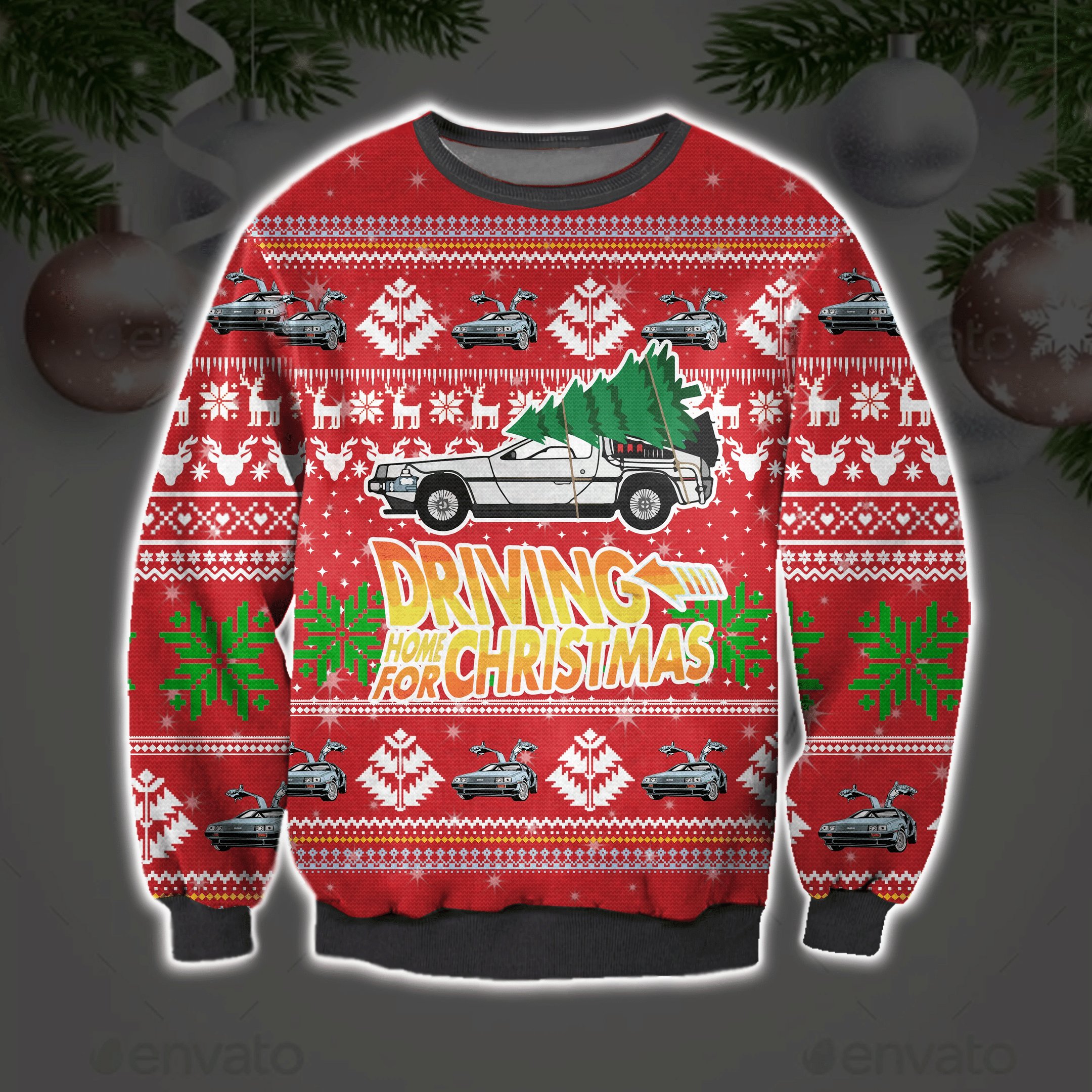 Driving Home For Christmas Ugly Christmas Sweater Adult 3D Funny Matching for family