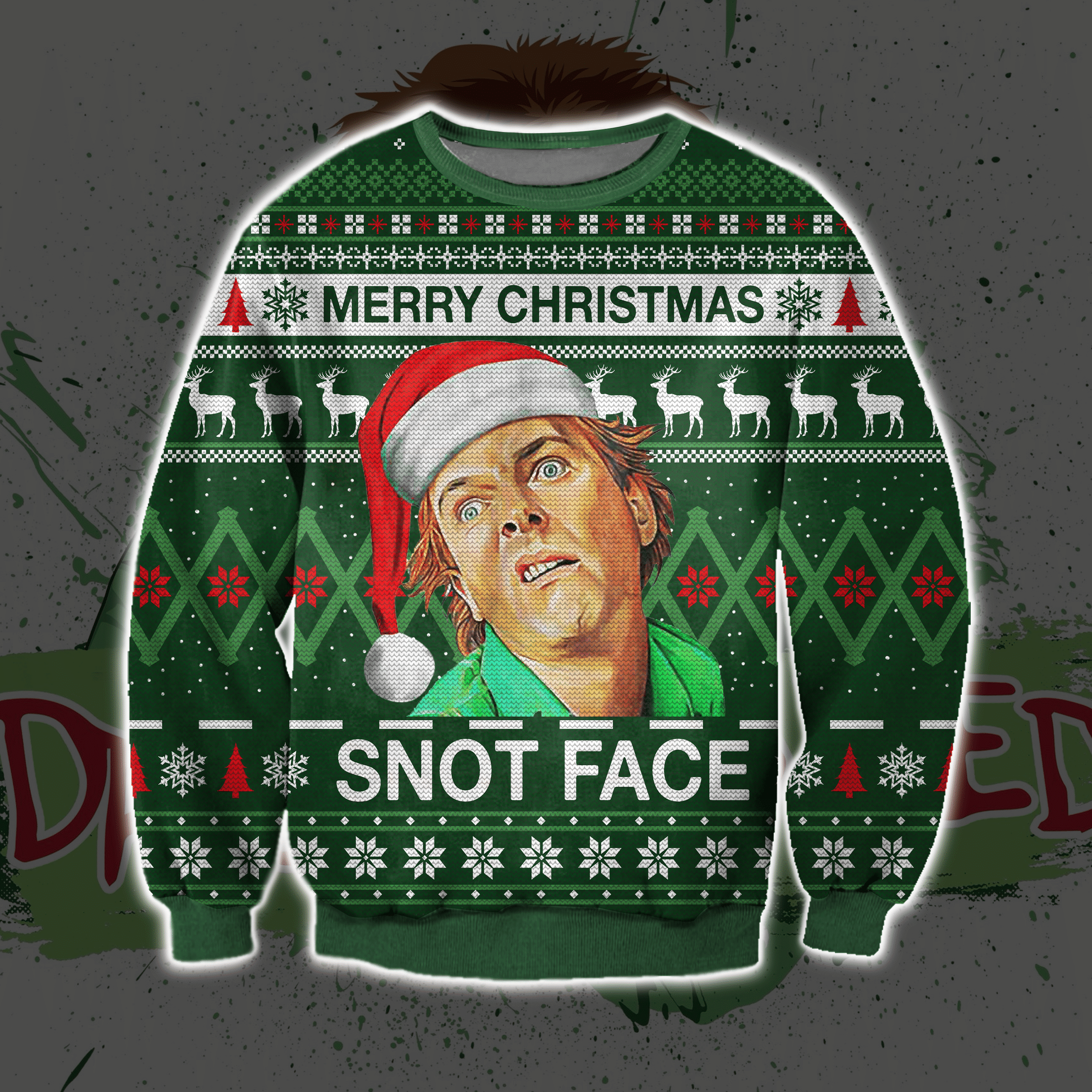 Drop Dead Fred 3D Print Ugly Christmas Sweater Adult 3D Funny Matching for family