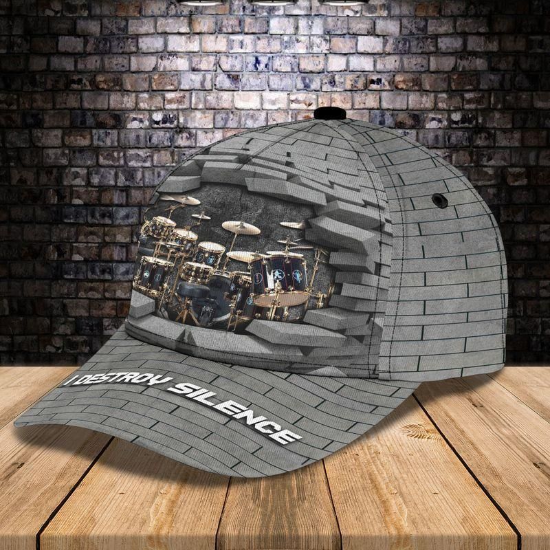 Drum Lovers I Destroy Silence Classic Cap Baseball Cap Trucker Hats Custom Hats Gifts For Men & Women