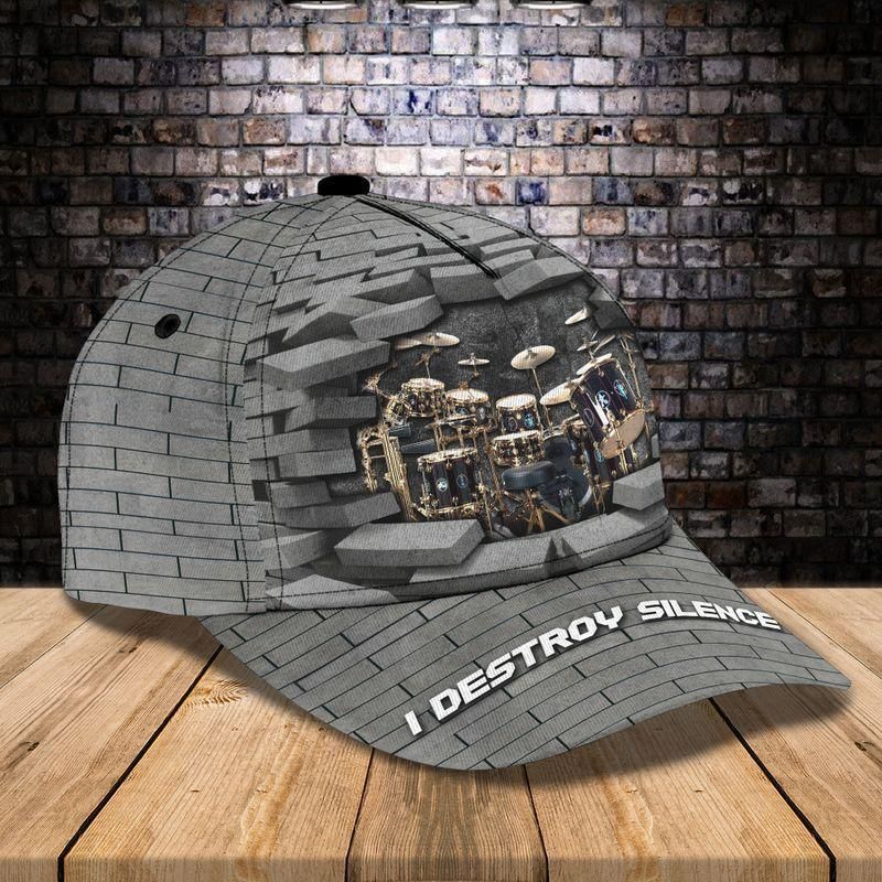 Drum Lovers I Destroy Silence Classic Cap Baseball Cap Trucker Hats Custom Hats Gifts For Men & Women