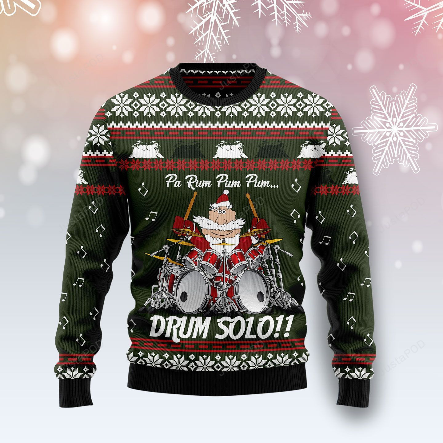 Drum Solo Ugly Christmas Sweater Adult 3D Funny Matching for family