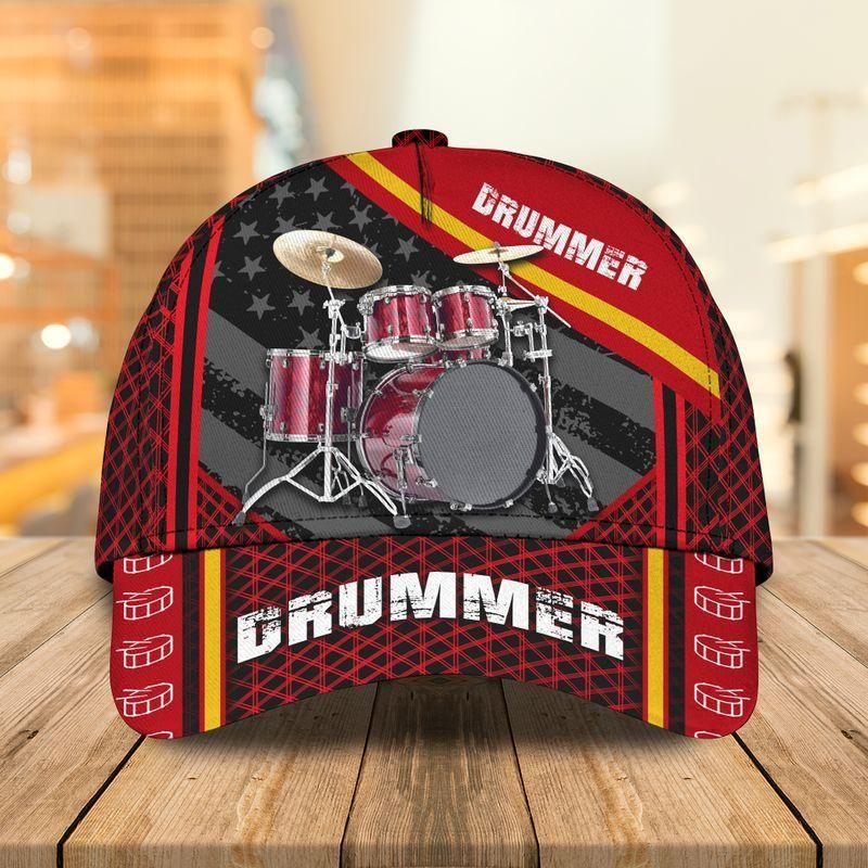 Drummer Red Classic Cap Baseball Cap For Music Lovers Trucker Hats Custom Hats Gifts For Men & Women