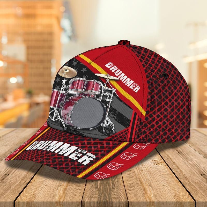 Drummer Red Classic Cap Baseball Cap For Music Lovers Trucker Hats Custom Hats Gifts For Men & Women