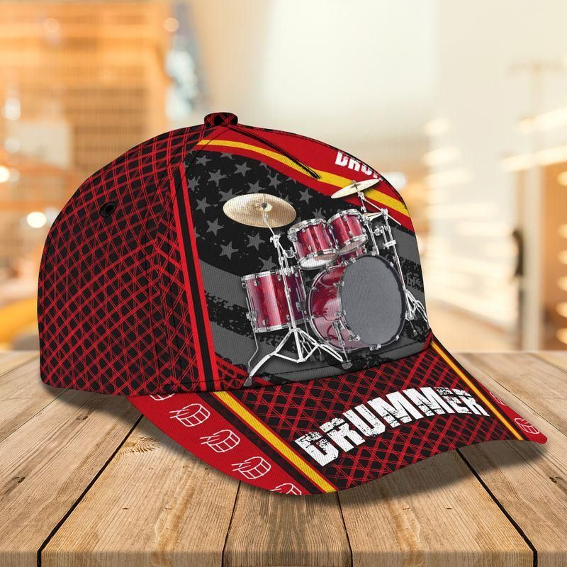 Drummer Red Classic Cap Baseball Cap For Music Lovers Trucker Hats Custom Hats Gifts For Men & Women