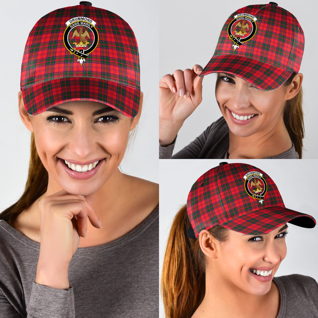 Drummond Modern Tartan Baseball Cap, Tartan Plaid Cap with Family Crest K23 Trucker Hats Custom Hats Gifts For Men & Women