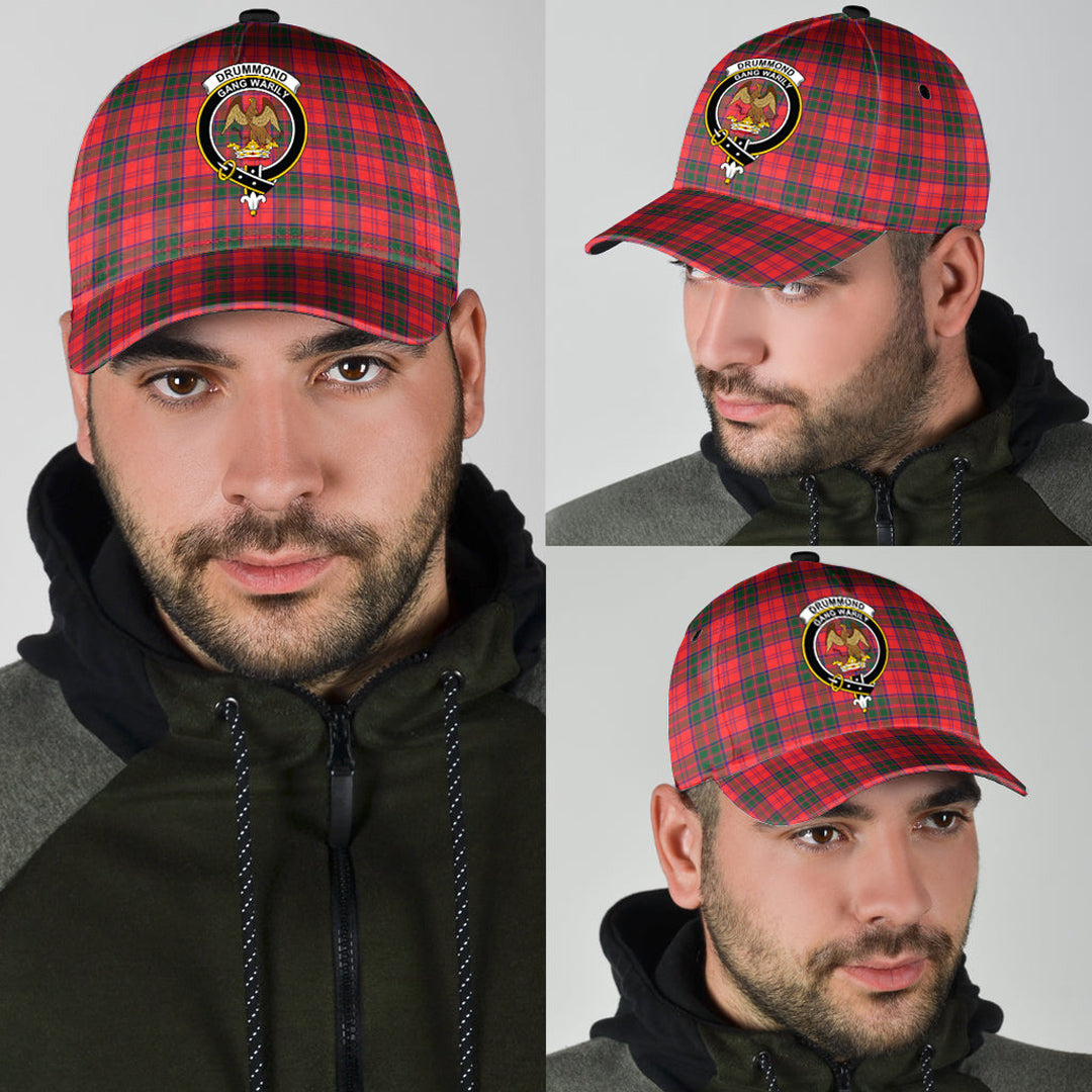 Drummond Modern Tartan Baseball Cap, Tartan Plaid Cap with Family Crest K23 Trucker Hats Custom Hats Gifts For Men & Women