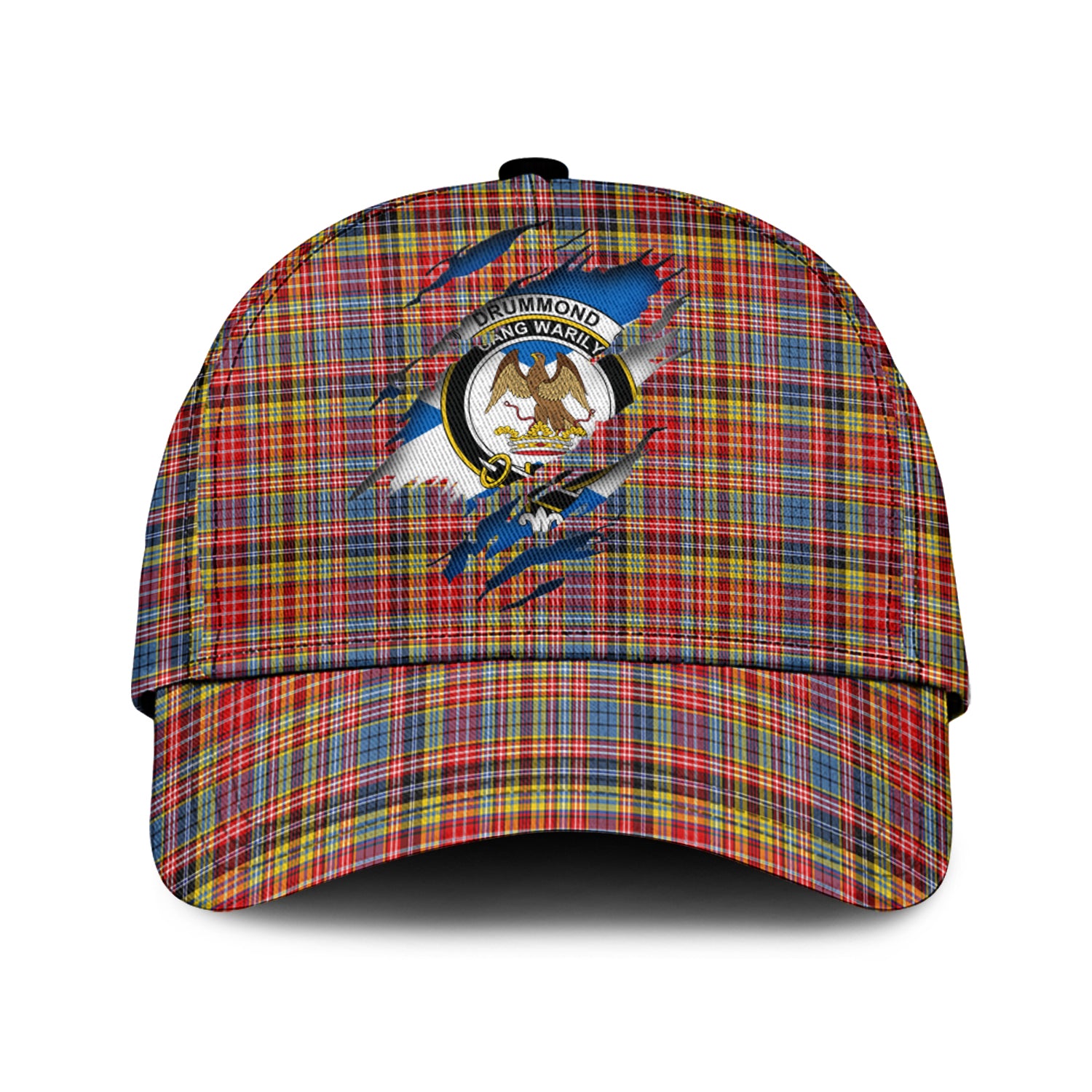 Drummond of Strathallan Modern Tartan Plaid Cap, Family Crest In Me Style Tartan Baseball Cap TS23 Trucker Hats Custom Hats Gifts For Men & Women