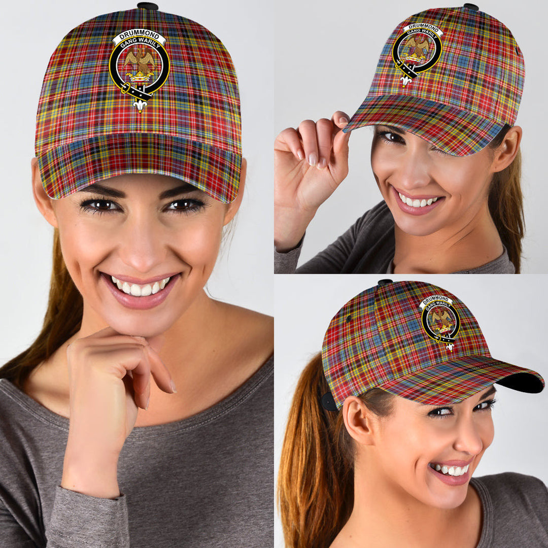 Drummond of Strathallan Tartan Baseball Cap, Tartan Plaid Cap with Family Crest K23 Trucker Hats Custom Hats Gifts For Men & Women
