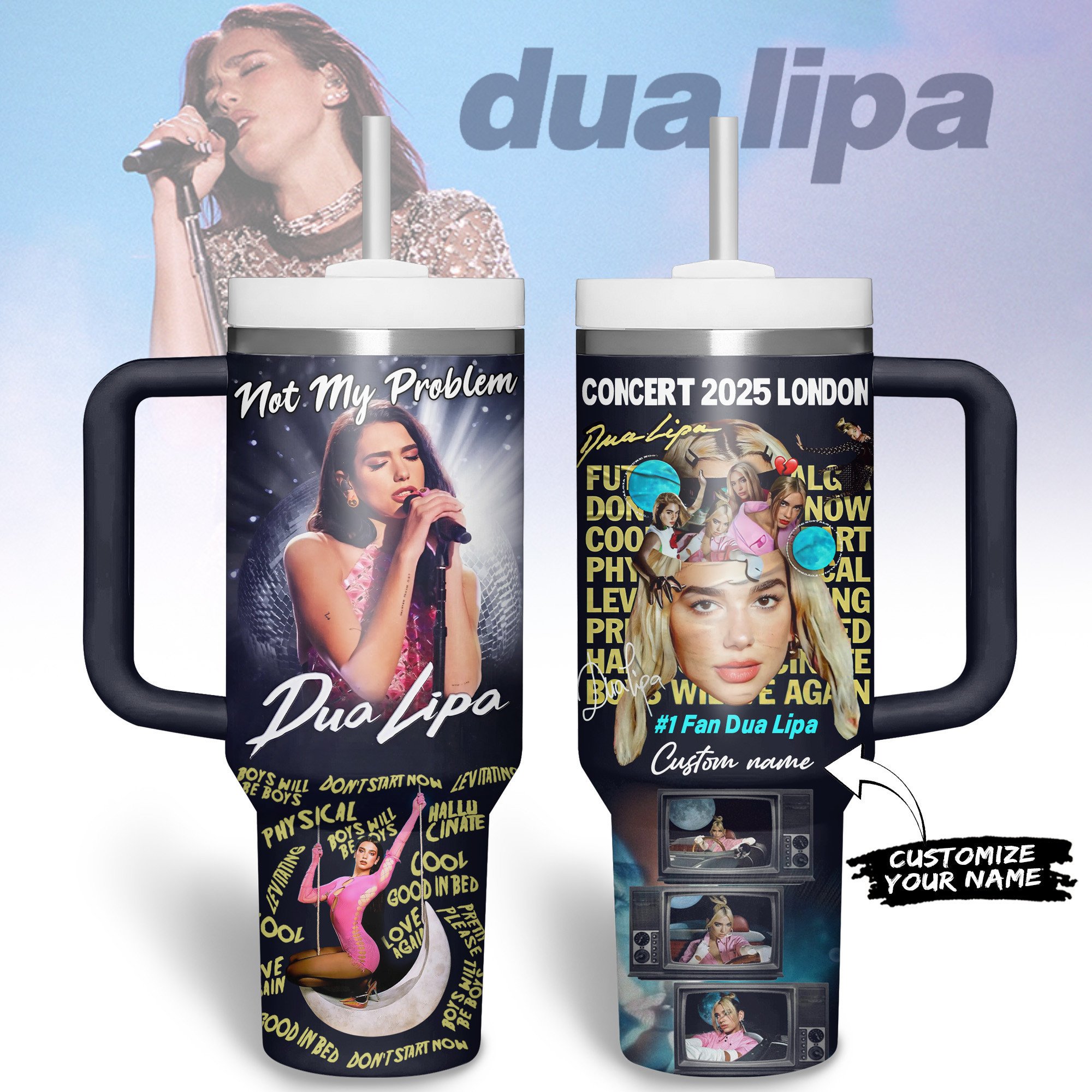 Dua Lipa Music Custom Stanley Cup 40 oz 30 oz Tumbler With HandleTVC2301181
