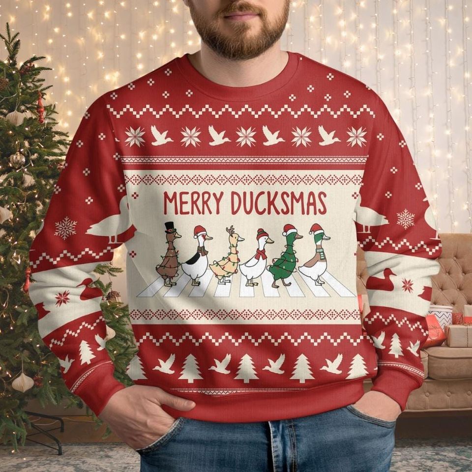 Duck Christmas Ugly Sweater, Christmas Duck Sweatshirt